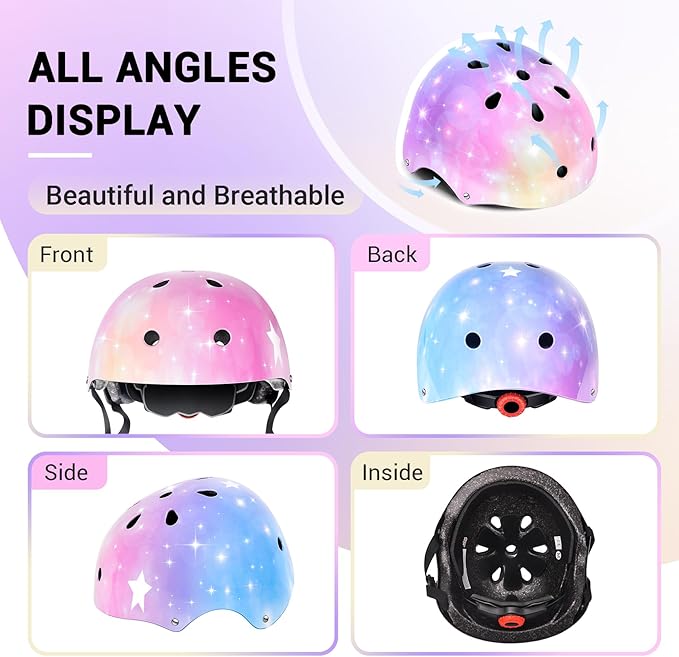 Kids Helmet for 2-3-5-8-14 Ages Girls and Boys, Ventilation and Impact Resistance Toddler Helmet for Multi-Sport Bicycle Scooter Inline Roller Skate and Skateboarding