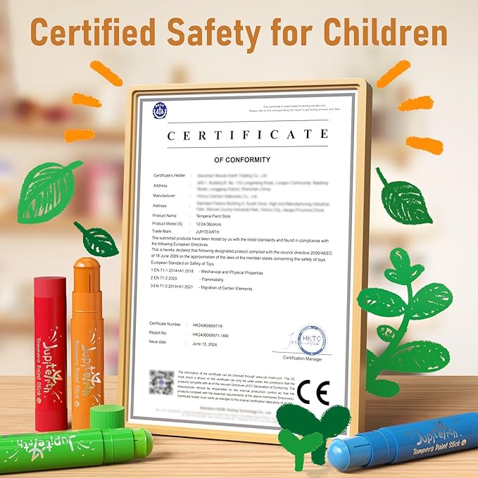 Paint Sticks for Kids 36 Colors, Quick Drying, Smooth, Non-Toxic and Washable Solid Tempera Paint Sticks with 120 PDF Coloring Pages and 30 Stickers, Toddler Art Supplies for Drawing