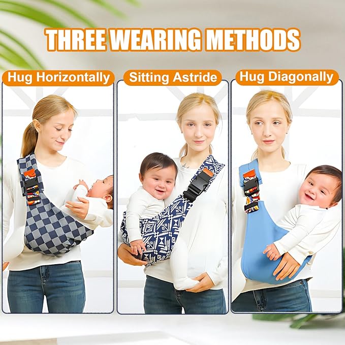 Baby Sling Carrier Newborn to Toddler Adjustable One-Shoulder Design with Hip Seat Support, Labor-Saving Baby Wraps Carrier 10-30 lbs(Mesh,Gray)