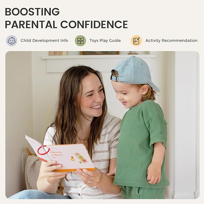 Tiny Land Montessori Toy Set for Babies 18-24 Months Investigator Play Kit- 4-in-1 Wooden Learning Toys with Color Sorting, Lacing Beads, Shape Matching, and Seasons Puzzles