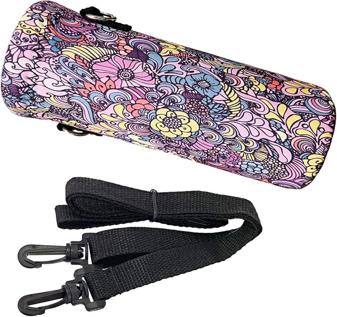 Neoprene Water Bottle Carrier Bag with Adjustable Shoulder Strap for Men Women Walking Hiking,Portable Insulated Holder Case for Stainless Steel/Glass/Plastic Bottles