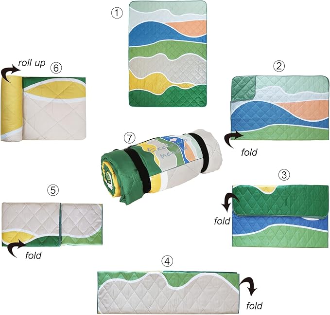 Exclusivo Mezcla Waterproof Picnic Blanket 60x80 Inches Large Multicolor Floral Polyester Sandproof Modern Camping Blanket