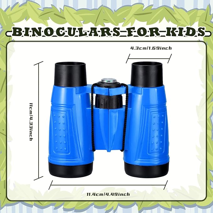Libima 24 Pcs Binoculars for Kids Educational Compact Kids Binoculars with Neck String Toddler Telescope for Boys Girls Learning Bird Watching Camping Hiking Travel Safaris Birthday Gifts(Blue)