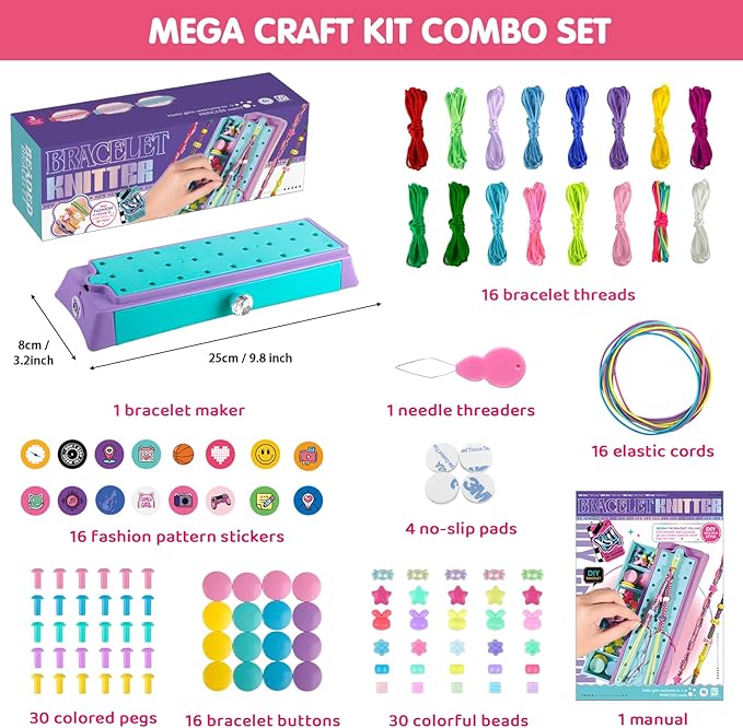 Kslavagcnt Crafts for Girls 8-12, Friendship Bracelet Making Kit for Girls, Arts and Crafts for Kids Age 8-12, DIY Jewelry Making Kit Toys, Christmas Birthday Gifts for Ages 6 7 8 9 10 11 12 Year Old
