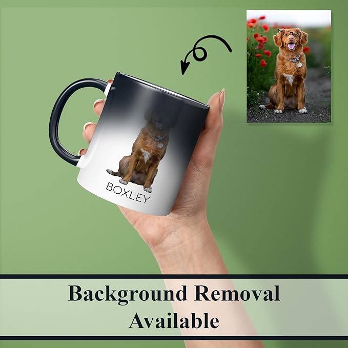Personalized Coffee Mug, Magic Color Changing Photo Text 11 Oz Ceramic Mug, Customized Picture Name Tea Cup, Custom Fathers Day Mug, Taza Cafe Personalizadas Fotos, Gifts Women Men Mom, Black CC