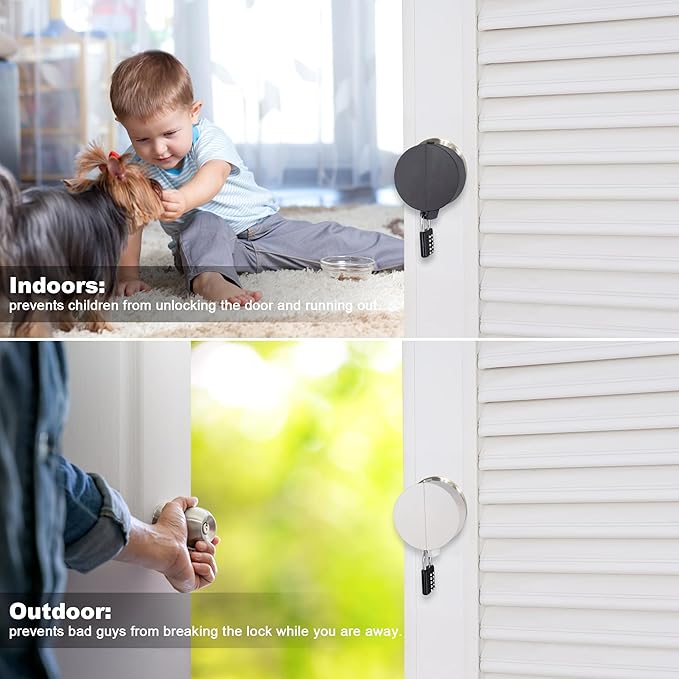 Door Knob Lockout DevicePadlock, Handle Lock Cover for Dementia/Child Safety, Faucet & Spigot LockWhite