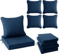 Summsun Outdoor Chair Cushions, Faux Linen Backrest and Seat Cushion Set by SUMMSUN