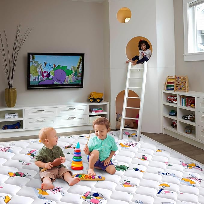 Baby Play Mat - 79" X 71",Premium Thicker Foam One-Piece Crawling Mat, Machine Washable, Extra Large Anti-Slip Activity Playmat for Babies, Toddlers & Infants