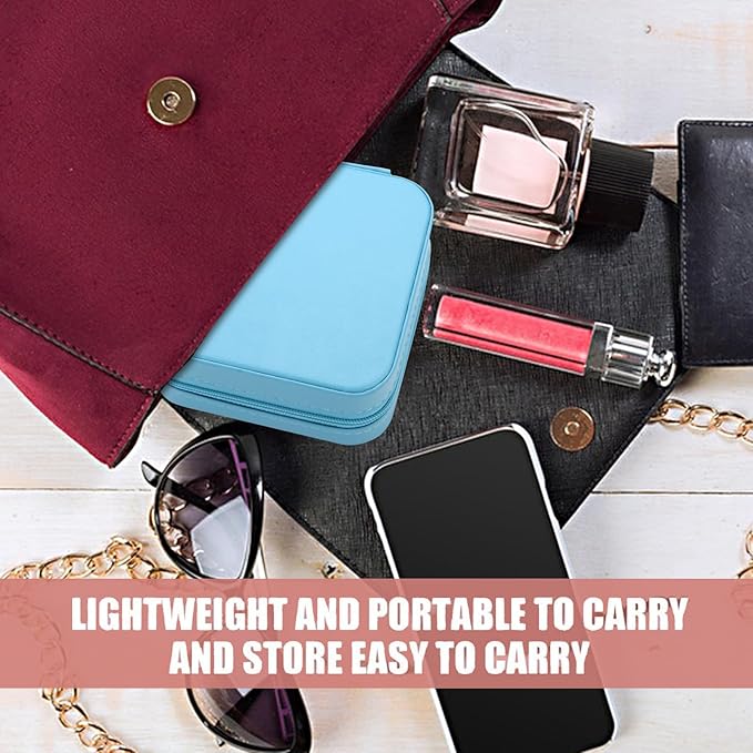 Bridesmaid Proposal Gifts Letter Cosmetic makeup bag bulk for Wedding Party Favors Bachelorette party decorations Toiletry Organizer Bag Makeup Case Gift (6, White&SkyBlue)