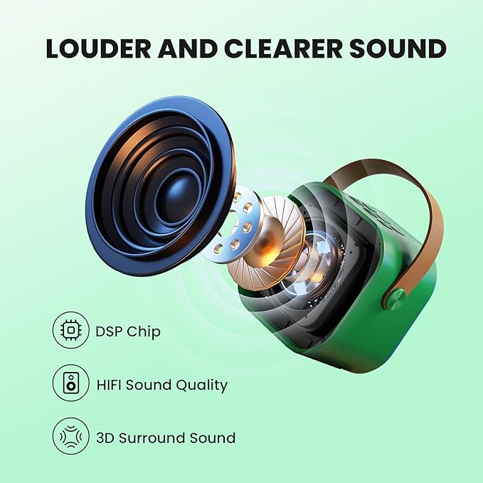 IROO Mini Karaoke Machine for Kids, 2025 TOP Toys Birthday Gifts Ideas for Girls Ages 4, 5, 6, 7, 8, 9, 10, 12+ Years Old, Portable MP3 Player with 2 Wireless Mics for Party