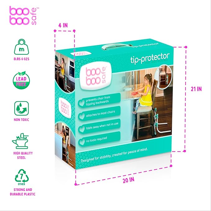 Tip Protector for Chairs - Patent Anti-Tip Chair Safety Device for Children - Anti-Tip Furniture, Child Safety Device for Toddlers - Prevent Chair Tipping for Safe Seating