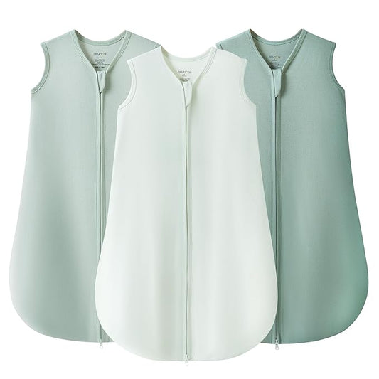 JELLYMONI Baby Sleep Sack 18-24 Months 100% Cotton Wearable Blanket, 0.5 TOG Soft Lightweight Toddler Sleeping Sack 3 Pack 2-Way Zipper Newborn Sleep Sacks