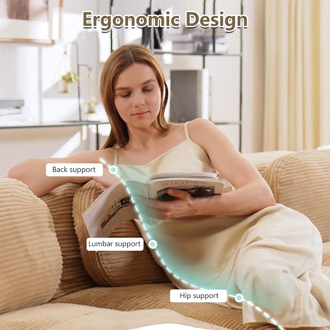 Boneless Sectional Couch, No Assembly Required, 152.7” L Shaped Modular Cloud - Image 4