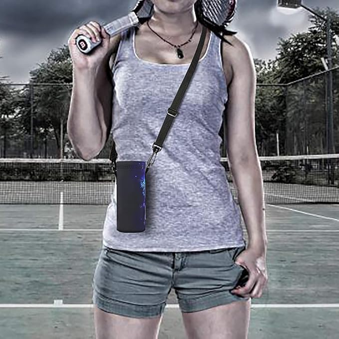 RICHEN Neoprene Water Bottle Carrier Bag with Adjustable Shoulder Strap,Insulated Water Bottle Cover for Stainless Steel/Glass/Plastic Bottles