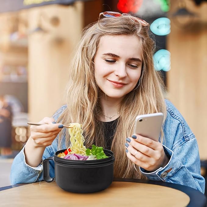 Microwave Bowl with Lids,Ramen Bowl,28oz Microwave Soup Mugs with Handles,for Soup and Instant Noodles,Oatmeal, Gumbo, Salad, College Dorm Room Essentials for Girls for Boys Apartment Essentials