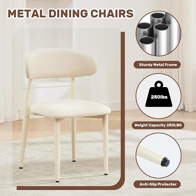 UVV Dining Chairs Set of 2, Metal Kitchen Chairs - Image 9
