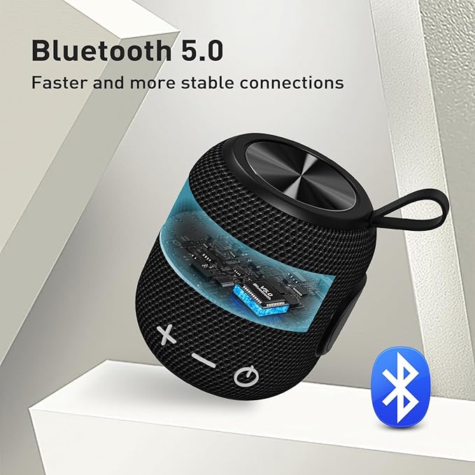 Portable Bluetooth Speakers Wireless Mini Speaker Bluetooth 5.0, 360 HD Surround Sound Stereo, IPX7 Waterproof for Travel, Pool and Outdoor Shower Speaker