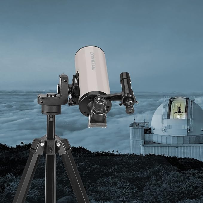 Maksutov-Cassegrain Telescope, Mak70 Telescopes for Adults Kids 1000mm Focal Length 70mm Objective Lens, Beginners Astronomy Telescope with Slow Motion Gimbal Tripod