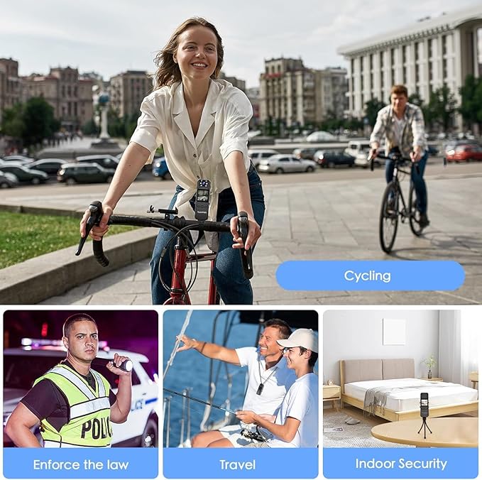 Body Camera with Audio and Video Recording 1080P FHD Mini Police Wearable Body Worn Cam Portable Small Personal Camcorder Sport Action Outdoor Video Recorder (128GB)