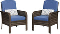GarveeHome Outdoor Wicker Chairs Set of 2, All-Weather High Back Rattan Patio by GarveeHome
