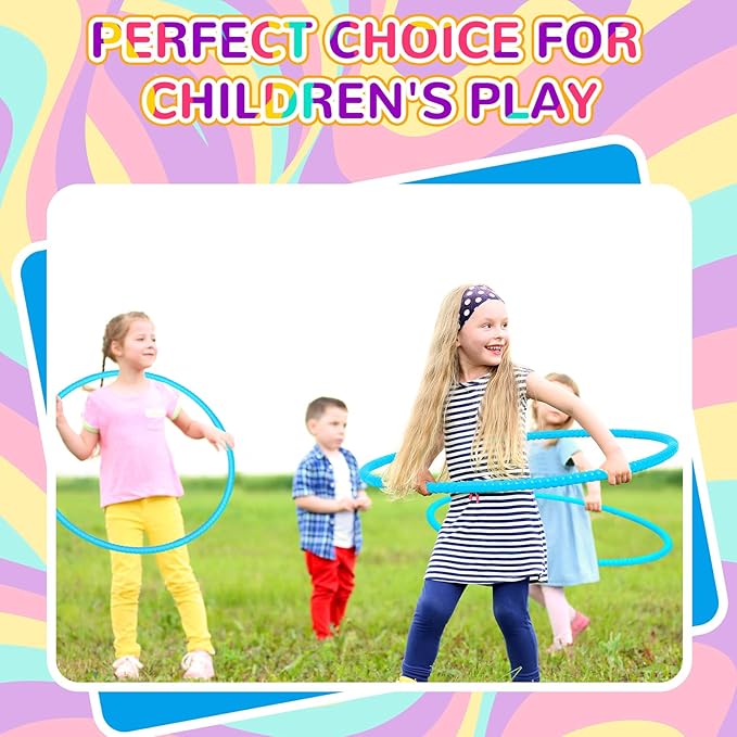 Shappy 6 Pcs Exercise Hoop Detachable Adjustable Plastic Toy Playground Toys Colored Hoop Circles for Teens Games Gymnastics Dog Agility Equipment Party Decor