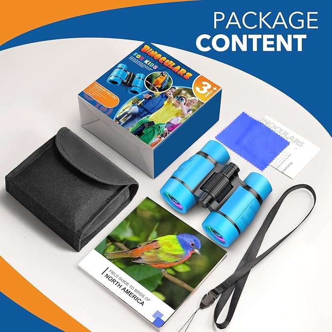 Toys for Boys Ages 3-7: LET'S GO! Kids Binoculars with Bird Watching Manual for 4 5 6 7 Year Old Boys Girls Outdoor Toy for Kid Ages 4-6 Camping Telescope Toddler Birthday Gift