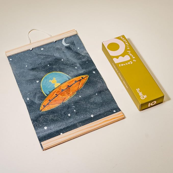 Sculpd Kids Painting Kit, Paint Craft Set for Kids Age 4 to 6, Includes 10 Colour Paint Set, 4 Paint Pens, 2 Canvases, Easels, Magnetic Picture Frame, Additional Art Supplies and Free Guidebook