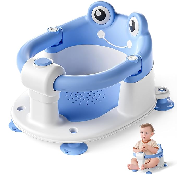 Baby Bath Seat for Babies 6 Months & up Non-Slip Toddler Bath Seats for Sitting Up Infant Bathtub Chair with Suction Cups and Soft Cushion for Baby Shower Tub Seat