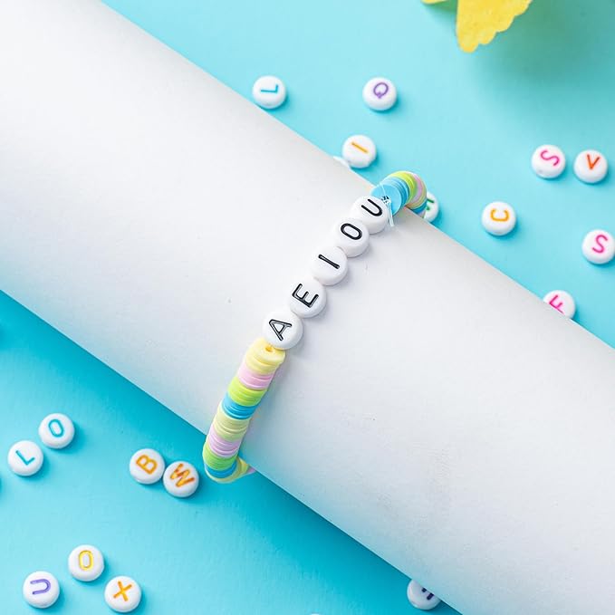 1400pcs Letter Beads, 6x6 mm Acrylic Alphabet Beads, Beads for Jewelry and Bracelet Making, in 28 Grid Box (White and Colorful)