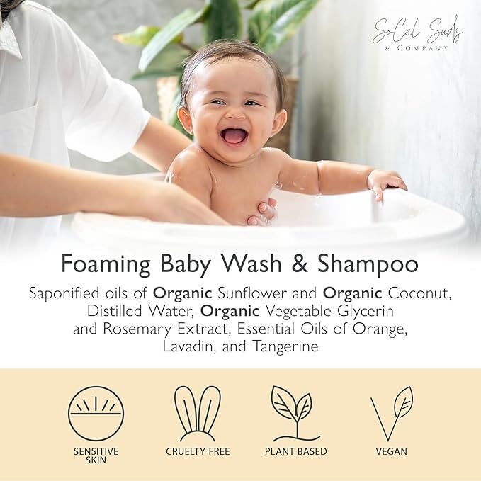 SoCal Suds & Company 2oz Organic Foaming Baby Wash & Shampoo - Soft Citrus
