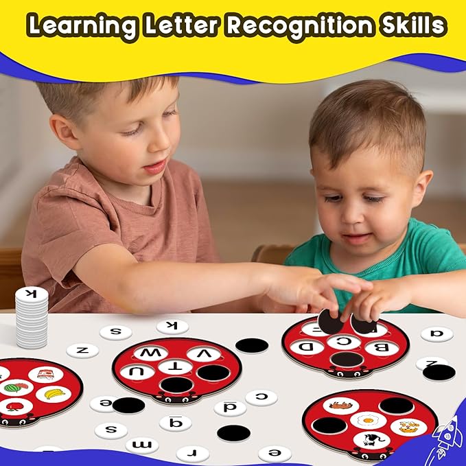 Alphabet Games Letter Learning Toys ABC Flash Cards for Toddler, Speech Therapy Alphabet Matching Game for Kids, Homeschool Supplies Kindergarten Preschool Classroom Must Haves