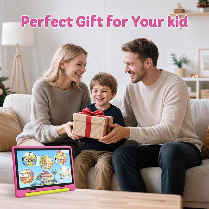Kids Tablet,Android 15 Tablet with HD Display,10.1 inch,Parental Control & Kids Mode, Octa-Core, GMS Certified,20GB RAM 64GB ROM,1TB Expandable, 5000mAh Battery, Dual Camera, Protective Case,Pink
