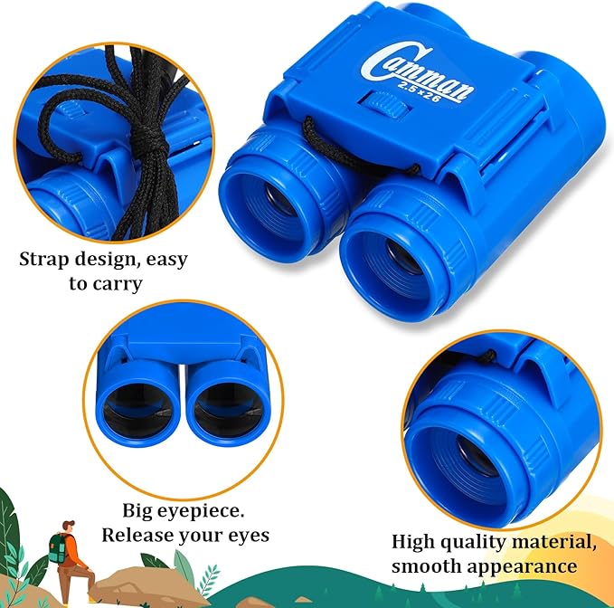 Libima 24 Pcs Toy Binoculars for Kids with Neck String, 3.74x2.56'' Novelty Binoculars Bulk for Age 3-12 Years Bird Watching, Camping Party Favor for Safari, Jungle, Explorer, Themed Birthday Party