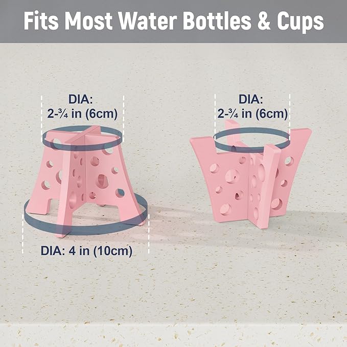 NiHome Silicone Water Bottle Drying Racks Set of 3 with Drip Tray,Cheese Style for Faster Drying,Bottle Dryer Racks Fit for Stanley YETI Cups Owala Sports Bottle Baby Bottle Thermoses Mugs