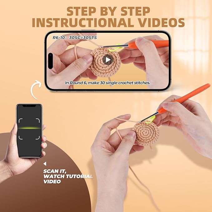 MOREJMTT Crochet Kit for Beginners, Learn to Crochet, Include Easy Knitting Soft Yarn, Step-by-Step Video Tutorial, Hook, Holiday Birthday Gift for Adults and Kids(2pack Dog)