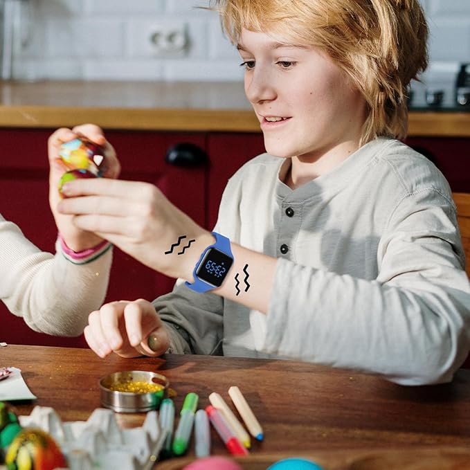 Kids Watches for Girls Boys Digital Sport Watch with Step Counter Pedometer Vibration Alarm Clock, No App Waterproof Fitness Tracker Kids Watch Boys Girls Teens Students Ages 5-16