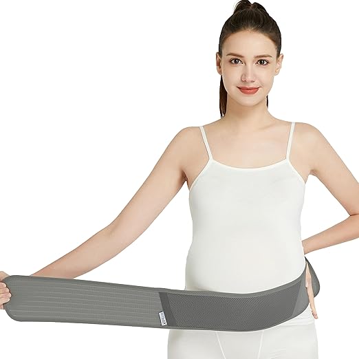 NeoTech Care Adjustable Maternity Belt - Light and Breathable Pregnancy Belly Support Band for Pregnant Women (Grey, Regular Size)