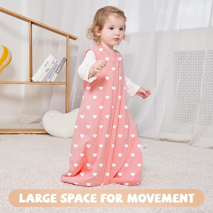 Yoofoss Baby Sleep Sack 6-12 Months Baby Wearable Blanket 100% Organic Cotton 2-Way Zipper TOG 0.5 Toddler Sleeping Sack, Lightweight Sleep Sacks for Babies