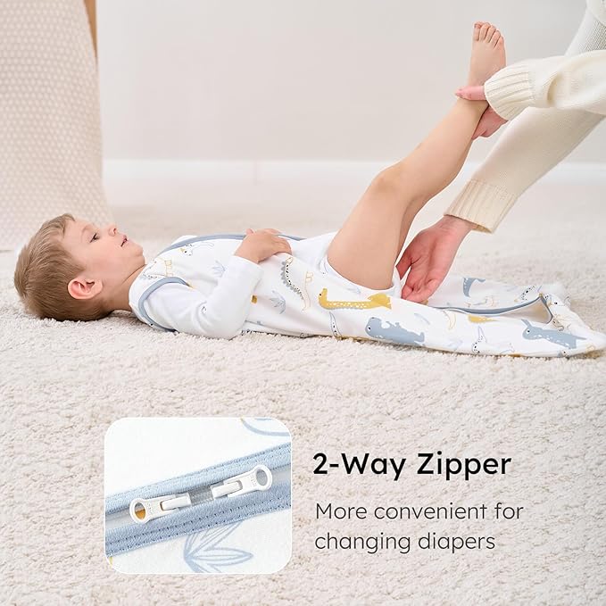 Yoofoss Baby Sleep Sack 12-18 Months Baby Wearable Blanket 100% Cotton 2-Way Zipper TOG 0.5 Toddler Sleeping Sack 3 Pack, Lightweight Sleep Sacks for Babies(Large)