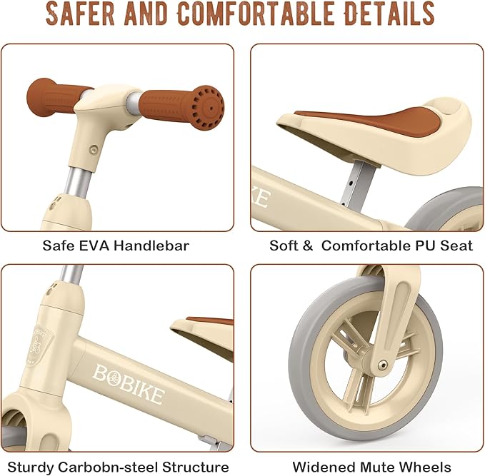 Toddler Balance Bike Toys for 1 to 4 Year Old Girls Boys Adjustable Seat and Handlebar No-Pedal Training Bike Best Gifts for Kids