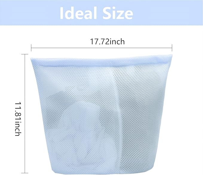 laundry bag with handles mesh laundry bags washing machine laundry totes travel storage and sorting bag for Clothes laundry bag for delicates (Blue)
