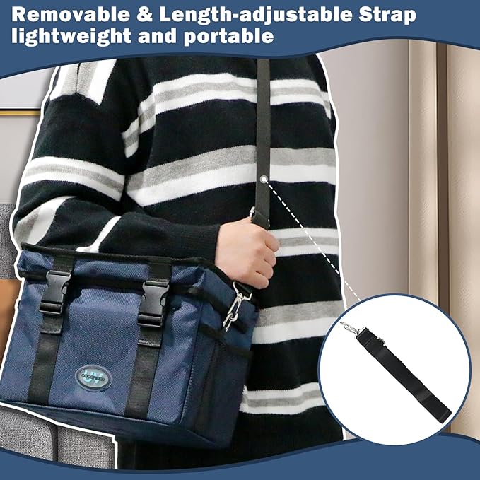 UVC Sanitizer Box Ozone Free with Timer, Portable Large Cleaner Bag with USB Port, UV Light Blue Tote for Mask, Cell Phone, Baby Bottle, Key, Towel 12L/3.17 gal