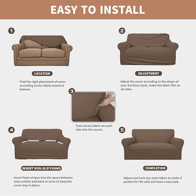 Easy-Going 100% Waterproof Couch Cover, Dual Waterproof Sofa Cover, Stretch - Image 5