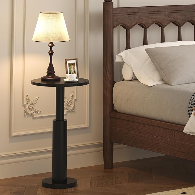LAATOOREE Small Round Side Table, Accent Drink Coffee Table, Pedestal End Table - Image 5