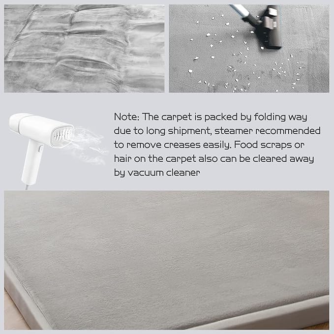 MAXYOYO Baby Play Mat, 1.2" Thick Memory Foam Soft Padded Carpet with Non-Slip Backing, 3x5 ft Japanese Tatami Rug Living Room for Kids, Toddler, Children, Nusery(Grey)