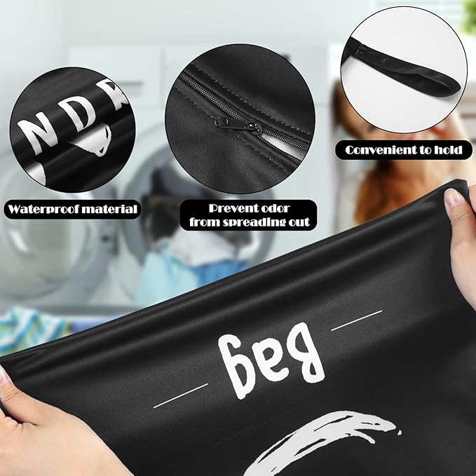 Shappy 2 Pcs Large Travel Laundry Bag Washable Waterproof Wet Dry Large Dirty Clothes Bag Bathing Workout(Cute Style)