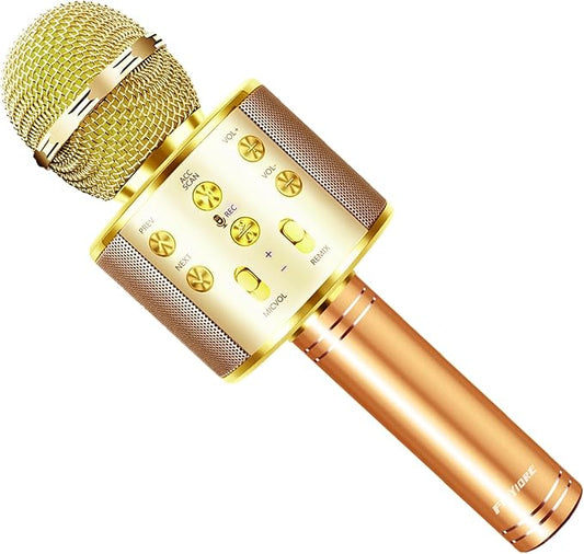 Microphone for Kids Voice Changer Karaoke Microphones Boy Girl Gifts Age 3-12 Portable Child Microphone Karaoke Kid Wireless Bluetooth Microphones Birthday