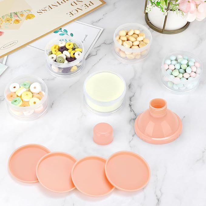 Accmor Formula Dispenser On The Go, 5 Compartments Stackable Formula Container for Travel, Baby Milk Powder Kids Snack Container, BPA Free