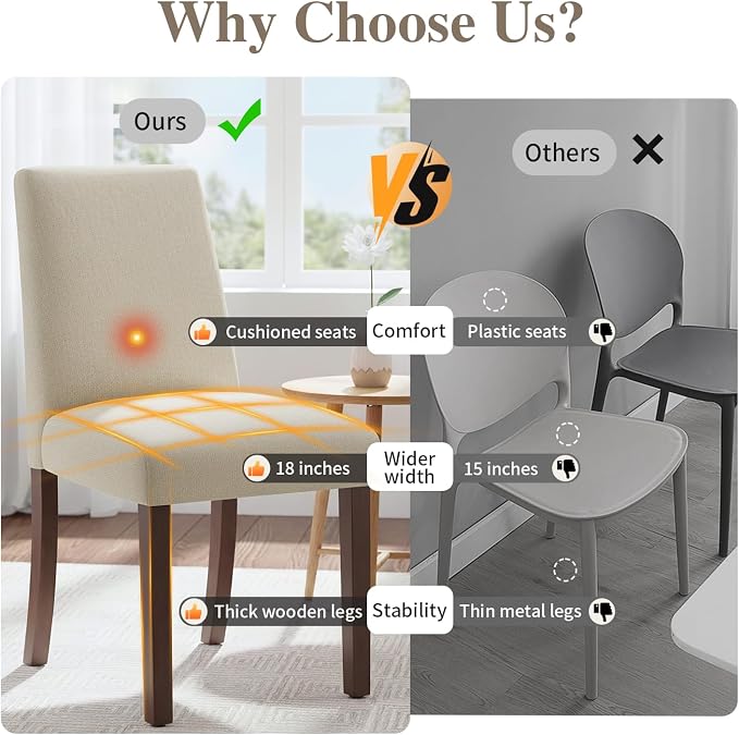 Dining Chairs Set of 6, Modern Dining Room Chairs - Image 6