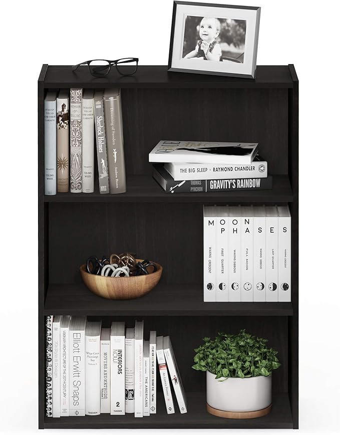 Furinno PASIR Book Shelf, 3-Tier Bookshelf, 9.7" x 23.7" x 31.5", - Image 4